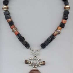 Obsidian-, Karneol- & Metall-Perlen, Kreuz des Südens, Tuareg # 680 © S. Markgraf